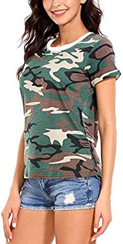 MINNI ROSSA Womens Ladies Sports Camouflage Short Sleeve Tops Crew Neck Shirt Fitness T-Shirt Size 8-22