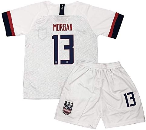 New 2019-2020 Alex Morgan #13 USA National Team Home/Away Soccer Jersey Shorts for Kids/Youths