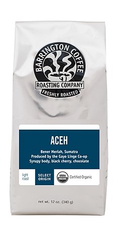 Sumatra Aceh Ketiara, Barrington Coffee 12 oz bag, Single Origin Whole Bean Coffee