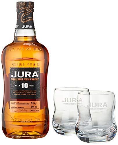 Jura Single Malt 10 mit zwei Gläsern Design 2022