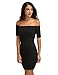 MakeMeChic Women's Off Shoulder Lace Up Back Mini Bodycon Dress