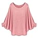Phoenix Womens Oversized Batwing Knitted Pullover Loose Sweater Tee Tops Pink OS