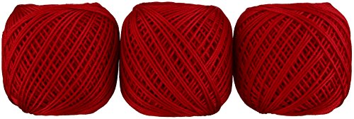 オリムパス製絲 エミーグランデ カラーズ レース糸 合細 col.188 レッド 系 10g 約44m 3玉セット