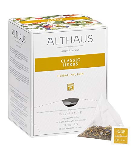 Althaus Tee CLASSIC HERBS ⋅ Kräutertee im Pyramidenbeutel PYRA PACK ⋅ Naturbelassener Kräutertee aus klassischen…