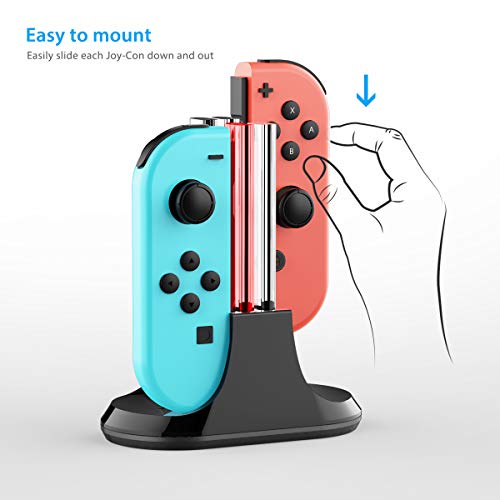 Joy Con Charger for Switch,YCCTEAM 4 in 1 Charging Dock Stand Station