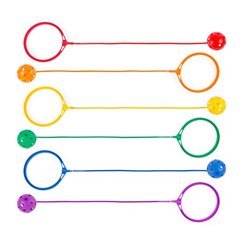 BingHang Jumping Toy Assorted Colors Swing Balls - Great Kids Fitness Game Skip ball for All age (2)