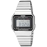 Casio Men’s Classic Quartz Stainless-Steel Strap, Silver, 21.5 Casual Watch (Model: A700W-1ACF)