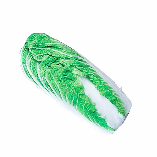 Funnylive Creative Simulation Vegetables Pencil Holders Unique Handbags Makeup Bag Fatty Pork, Carrot, Cabbage, Bamboo Shoots, Balsam Pear Pencil Case (Cabbage) - Thumbnail 5