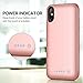 Battery Case for iPhone X/Xs/10 6500mAh, iPosible Portable Charging Case Rechargeable Extended Battery Pack for iPhone X/Xs(5.8 inch) Protective Backup Cover Charger Case Power Bank (Rose Gold)