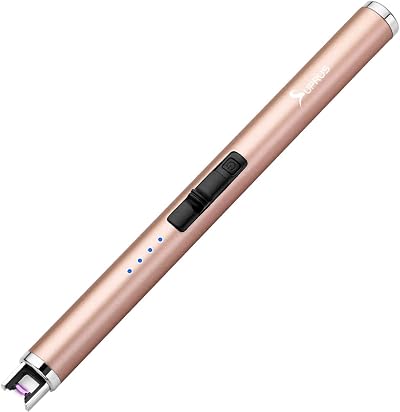 SUPRUS Electric Arc Lighter USB Rechargeable Plasma Safe Lock Gold