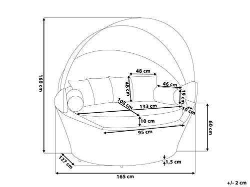 DEKO VERTRIEB BAYERN XXL Premium Rattan Sonneninsel Set Strandmuschel-Strandkorb Gartenliege Lounge inkl. Spedition – Bild 8