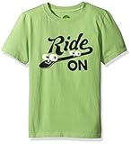 Life is good Boy's Enjoy Ride Skateboard Tee, Fern Green, Large
