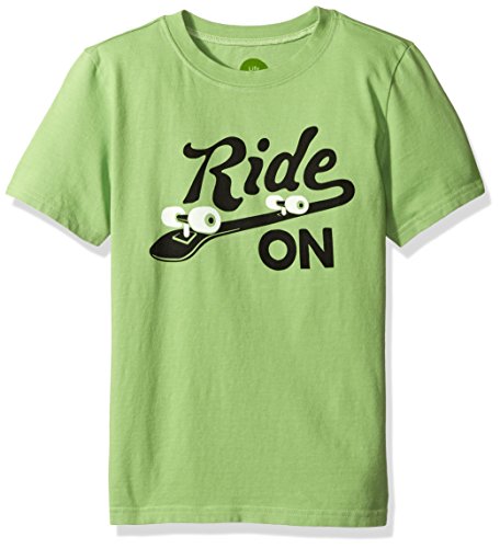 Life is good Boy's Enjoy Ride Skateboard Tee, Fern Green, Large