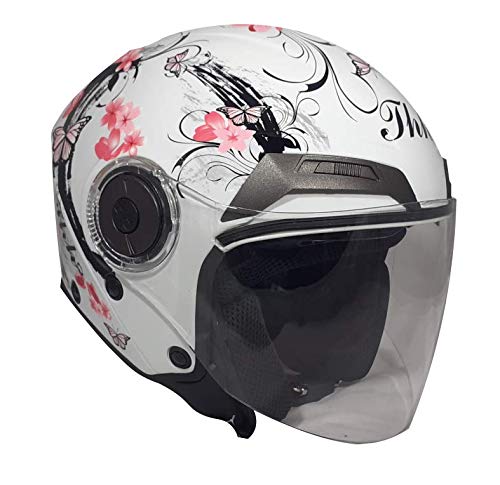 THH Helmets T-314 Sakura Open Face Double Shield Bike Helmet