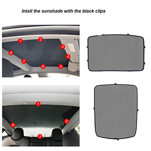 WJM Sunroof Sunshade Glass Roof Sunshade Skylight Blind Shading Net for Tesla Model 3 (Model 3 Rear Sunshade)