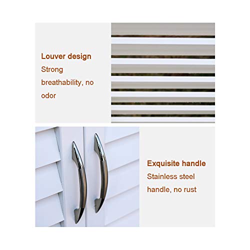 ZHOUAICHENG Gartenschrank Outdoor Rasenschrank Wasserdicht Sonnenschutz Doppeltür Schrägplatte Ölfilzdach… – Bild 8