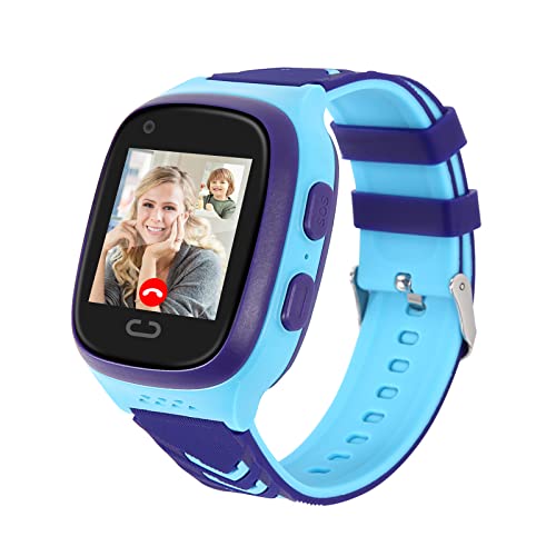 4G Kids Smart Watch GPS Tracker - Smartwatch with Two Way Call Video Calling 7 Puzzle Games Voice Chat SOS School Mode Pedometer Geo-Fence Wi-Fi Touch Screen Alarm Clock Smartwatches for Boys Girls