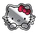 Hello Kitty Face Head with Red Bow Sanrio Auto Car Truck SUV Vehicle Garage Home Office School 3D Chrome Emblem Decal - Injection Molded Emblem