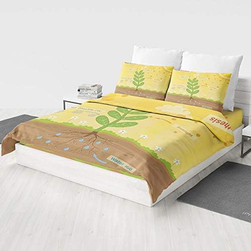 MASCULINTY 3D Print Duvet Cover Set,Educational,Printed Microfiber Reversible Design(King)