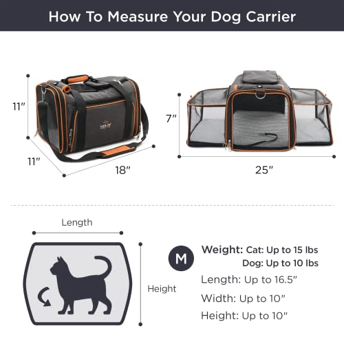 Lesure TSA Airline Approved Cat Carrier Expandable Pet Carrier