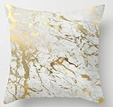 UniqueType Fashion Pillowcases Gold Marble Inspired By The Beauty Of Marble Style Nice Pillow Cover Bedding Set Pillow Cases 16 x 16 Inches
