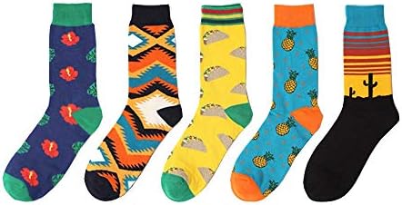 VIGVOG Men's Women's Colorful Art Patterned Casual Crew Socks 5-8 Pack