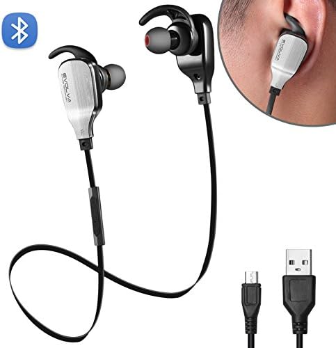 Evolva Future Technology Sport Wireless In-Ear Bluetooth Headphones with Built-In Microphone for IPhone, Samsung, Android Smartphones