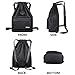 HITOP Drawstring Backpack, Waterproof Snow Resistant Lightweight Sport Gym Bag For Men and Women (Black)