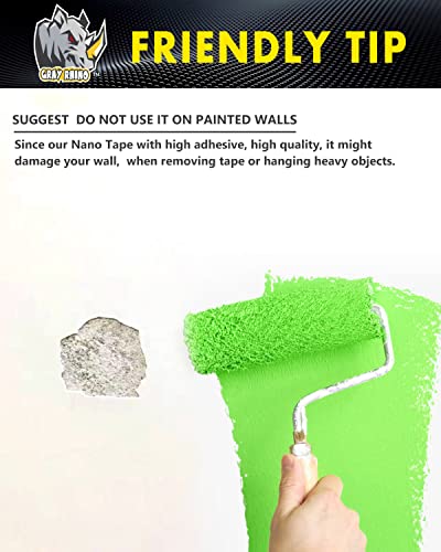 Red Clear Double Sided Tape Heavy Duty Nano Tape Command Strips Tape Bubble Transparent Mounting Adhesive Tape for Walls, Carpets, Pictures,Crafts, Strong Removable Double Stick Tape