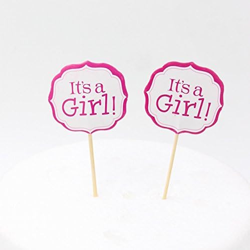 Set of 24 It's a Girl Cupcake Toppers Baby Shower Cakes Decoration Birthday Party Favors for Kids