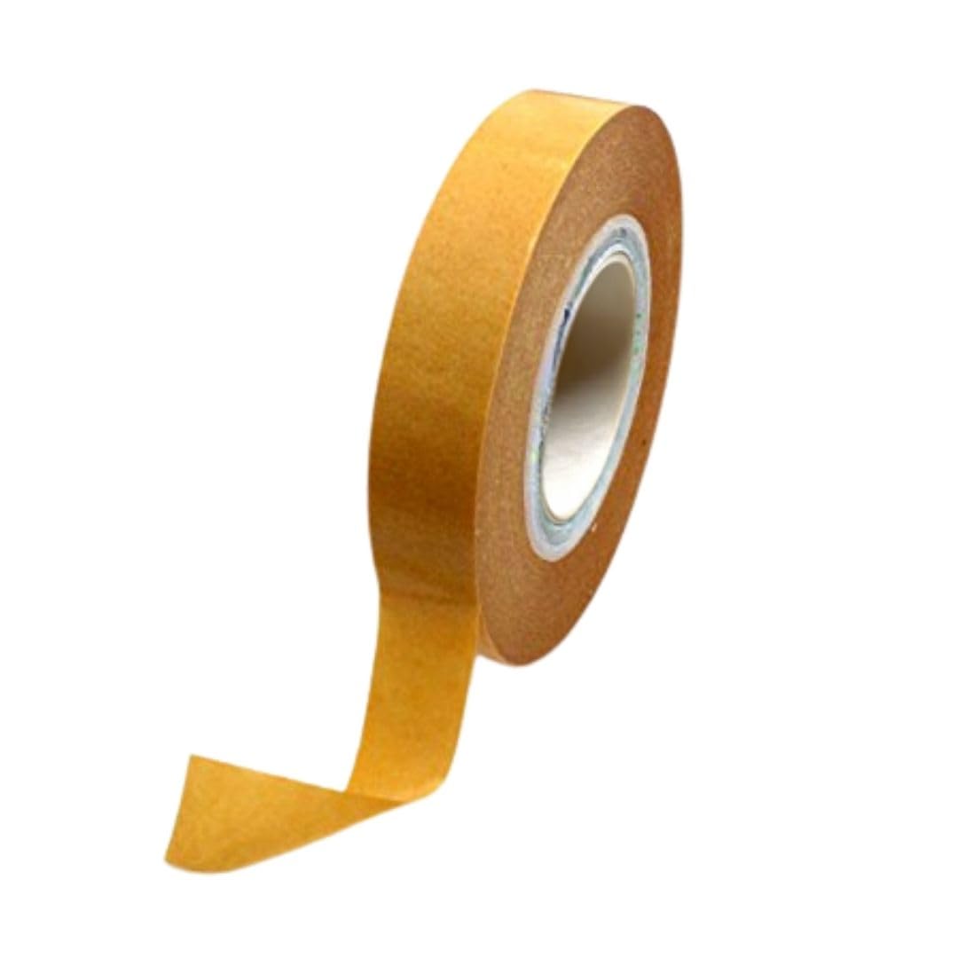 BONUS Eurotech 2BT15.00.0025/050A# 0 Double Sided Self Adhesive Tape, Synthetic Rubber Adhesive On Both Sides, Width 25 mm, Length 50 m, Total Thickness 0.10 mm, Brown
