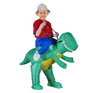 Inflatable Dinosaur Riding T-REX Costume Halloween Costume for Child Inflatable Dinosaur Cosplay (Child)