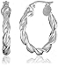 Amazon Collection Sterling Silver Twist Hoop Earrings