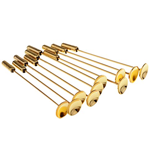 image for Homyl 10 Pieces 58x10mm White K/Gold Brooches Pin Lapel Pin Boutonnier