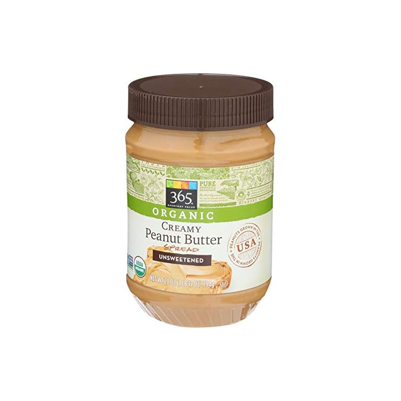 365 Organic Creamy Peanut Butter, Unsweetened, 28 oz Organic Shortlist