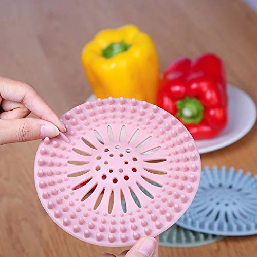 Samoii Hair Catcher Durable Silicone Shower Drain Covers Easy to Install and Clean Suit for Bathroom Bathtub and Kitchen 5 Pack