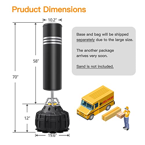 Dprodo Freestanding Punching Bag 70’’ 182lb Heavy Boxing Bag with