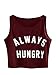 SweatyRocks Women's Summer Sleeveless Letter Print Casual Crop Tank Top Shirts Burgundy M