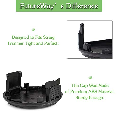 FutureWay String Trimmer Replacement Spool Line 0.080” Compatible with Worx WA0014 WG168 WG184 WG190 WG191, Weed Eater String Autofeed WA0037 Cap, Cordless Trimmer Edger Line 20ft, 6 Spools + 1 Cap