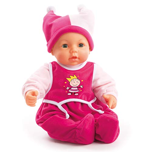 Bayer Design 94682AA Hello Baby Funktionspuppe, spricht, bewegt den Mund, interaktive Puppe, Babypuppe, mit Zubehör, 46 cm, rosa – Bild 3