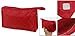 Women Zipper Closure Small Cosmetic Case Makeup Bag Red