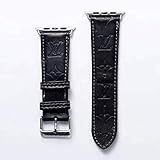 A+NYC 38 Compatible Apple Watch Straps 38mm (fit for 40mm), Luxury Fashion PU Leather Classic Wrist Bands for Women and Men, Replacement for Apple Watch Series 4 3 2 1 38/40MM (Black)