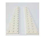 Lego Parts: Wedge, Plate 12 x 3 (RIGHT & LEFT PAIR - White)