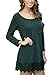 MiYang Women's Long Sleeve A-line Lace Stitching Trim Casual Dress XL Green