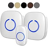 SadoTech Model CXR Wireless Doorbell, 2 Plugin Receivers with Easy Install, Over 1000-feet Range, 52 USA Chimes, Adjustable Volume and LED Flash