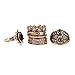 Samgoo Vintage Europe and America Gem Plating Thread Knuckle Nail Ring Set of 7 Rings (Gold)