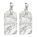 [2 Pack] Luggage Tags, Fintie Synthetic Leather Name ID Labels with Back Privacy Cover for Travel Bag Suitcase, Marble White