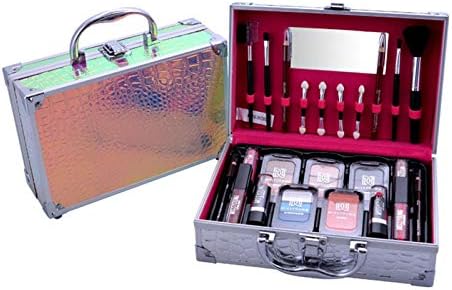 Icejoy Full Beauty Makeup, Cosmetic Set, Makeup Box, Makeup Set, Beginners, Full Beauty Cosmetics Set, Eye Shadow, Lip Gloss, Lipstick, Blush Face, Eyebrow Pencil, Makeup Brush, Long Lasting Color Effect, Mirror Included, Waterproof, Great Color, Convenient to Carry, Travel, Christmas, Birthday, Valentines Day Gift, 24 Piece Set