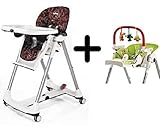 Peg-Perego Prima Pappa Diner High Chair, Savana Cacao + Peg Perego High Chair Play Bar