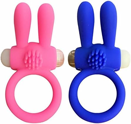 11Y2W Vibrating Bunny Ring Delay Ejaculation Stimulation Toys for Men - 2 Pack
